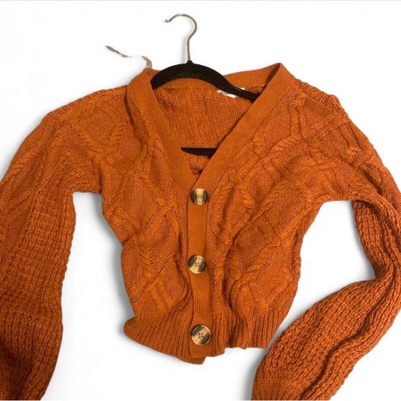 Derek Heart Sweaters - Derek Heart Rust Cable Knit Cardigan